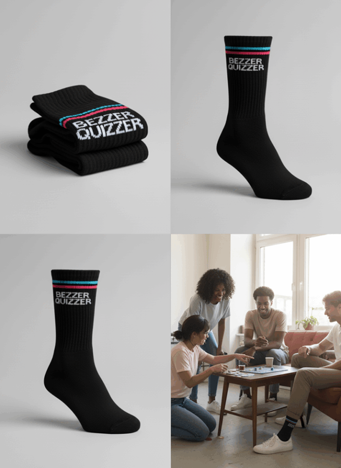 Bezzer Quizzer Socken schwarz